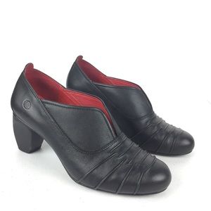 Josef Seibel Black Leather Heel Ankle Boots 6.5